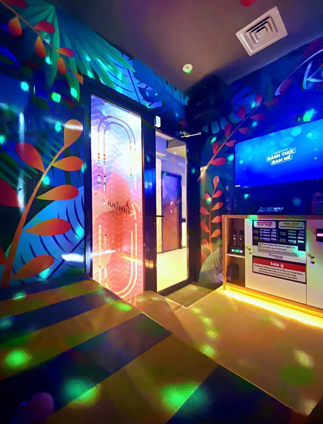 Themed karaoke room interior
